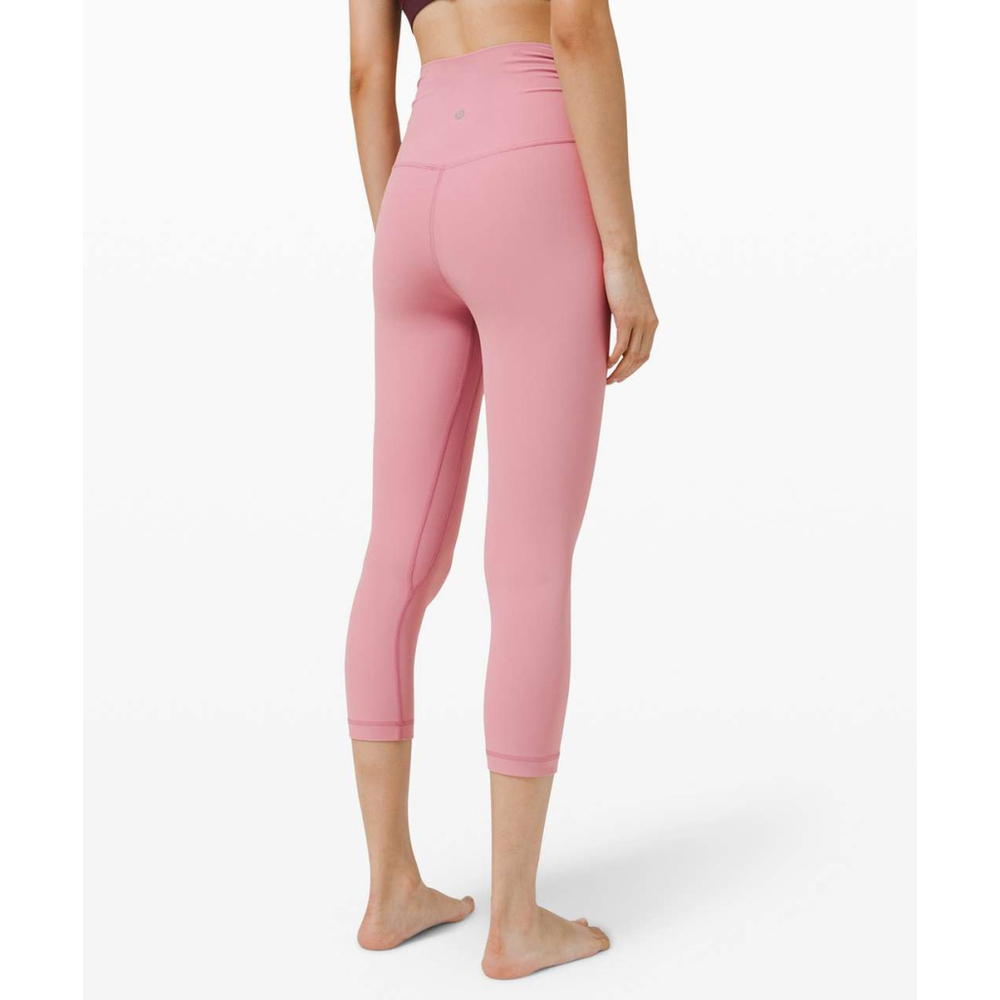 Lululemon Special Edition Align Crop 21" Cross Waist Pink Taupe W6BFKS Size 4